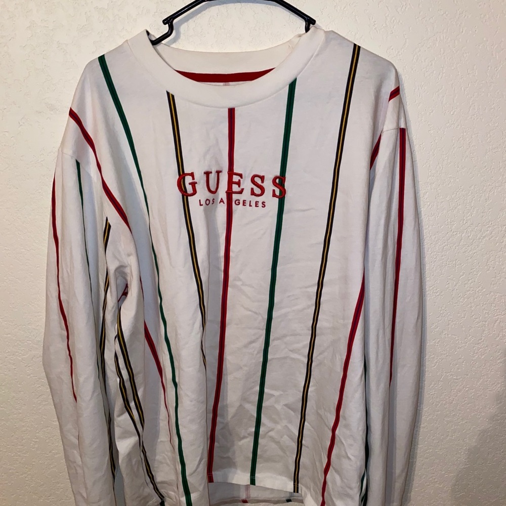 GUESS Candy Cane Multi Striped Tee (Worn Once)